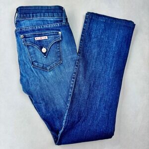 Hudson Beth Baby Boot JeansMedium Wash Made in USA Low Rise Flap Pocket Size 28